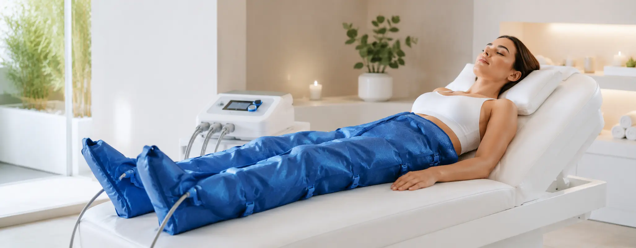 Sessão de pressoterapia na H2o Estética Leiria