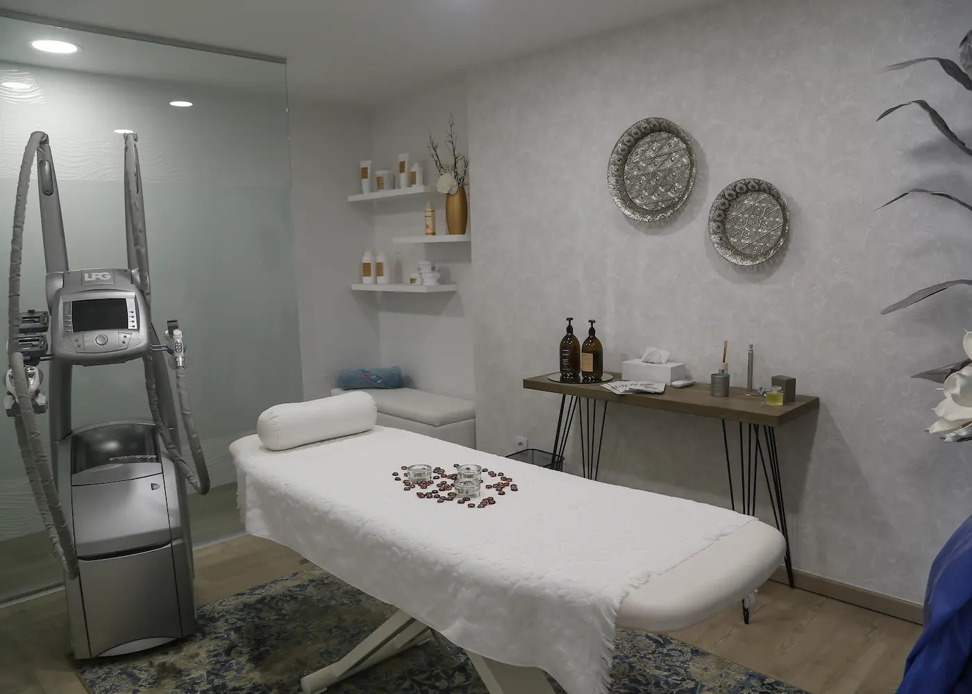 Sala de tratamentos LPG na H2o Estética Leiria